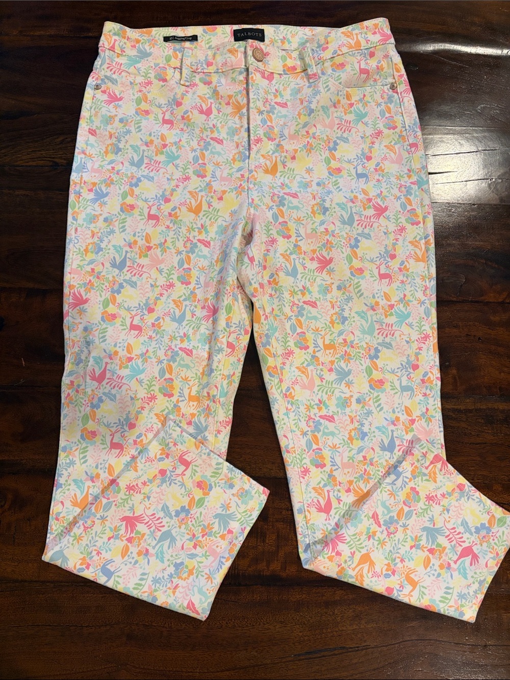 Talbots Pastel Pattern Cropped Jeans